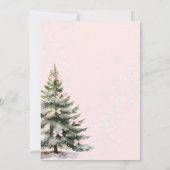 Roze Bow Winter Onerderland Meisje 1e verjaardag Kaart (Achterkant)