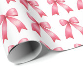 Roze Bow Wrapping papier (Rol Hoek)