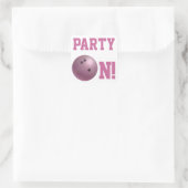 Roze Bowling Ball Party over Sticker (Tas)