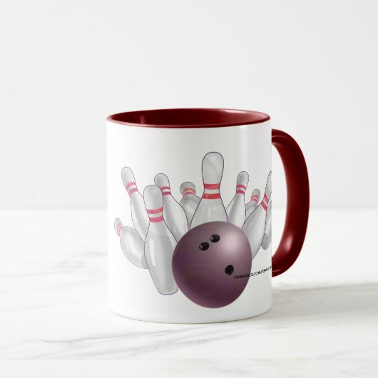 Roze Bowling Ball Persoonlijke Partij Mok (Voorkant rechts)