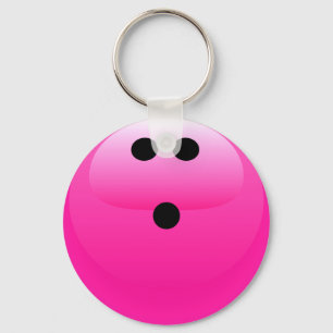 Roze Bowling Ball Sleutelhanger