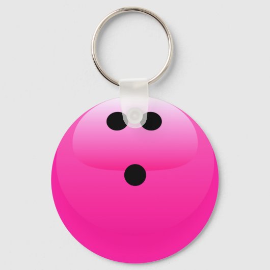 Roze Bowling Ball Sleutelhanger (Voorkant)