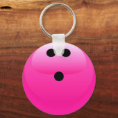 Roze Bowling Ball Sleutelhanger (Voorkant)