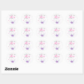 Roze Bowling Kinderen Birthday Party Favor Ronde Sticker (Vel)
