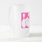 Roze Bowling Matglas Bierpul (Voorkant links)
