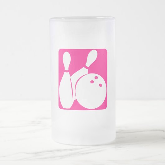 Roze Bowling Matglas Bierpul (Center)
