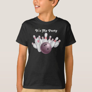 Roze Bowling Party Dark T-Shirt