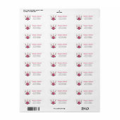 Roze Bowling Verjaardagsfeest Retouradres Etiket (Full Sheet)