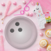 Roze Bowlingbal Papieren Bordje (Feest)