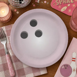 Roze Bowlingbal Papieren Bordje