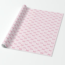 Roze Bows Baby Girl Baby shower Gift Wrap Cadeaupapier