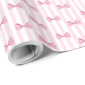 Roze Bows Baby Girl Baby shower Gift Wrap Cadeaupapier (Rol Hoek)