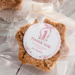 Roze Bows Coquette Labels Stickers Verjaardag