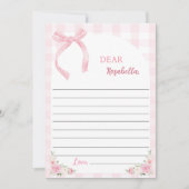Roze Bows Coquette Time Capsule Note Kaart (Voorkant)