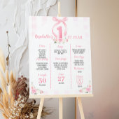 Roze Bows Coquette Verjaardag Milestone teken Poster