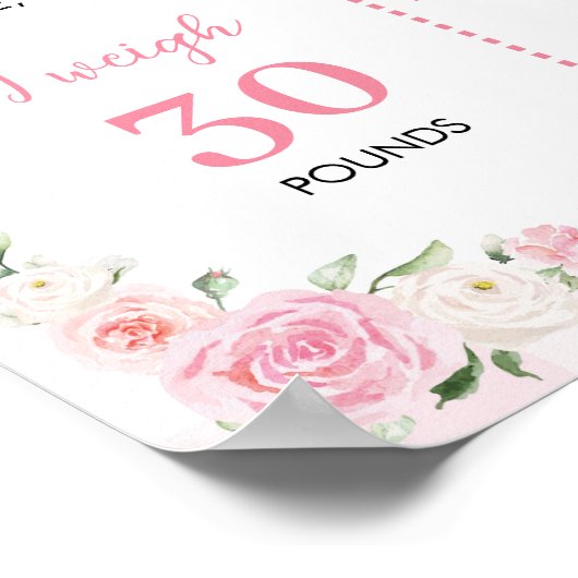 Roze Bows Coquette Verjaardag Milestone teken Poster (Hoek)