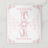 Roze Bows Coquette Verjaardag Place Card Plaatskaartje (Buitenkant ongevouwen)