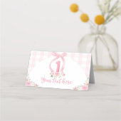 Roze Bows Coquette Verjaardag Place Card Plaatskaartje (Voorkant)