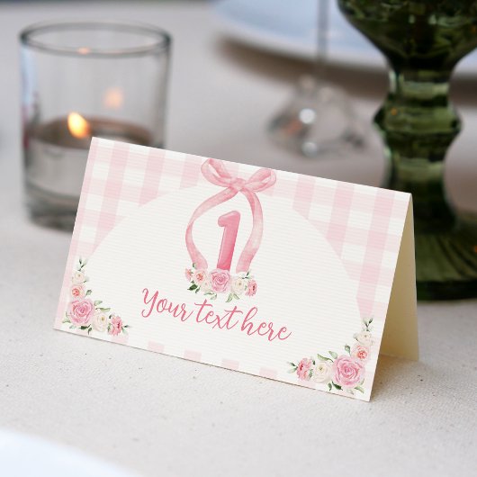 Roze Bows Coquette Verjaardag Place Card Plaatskaartje