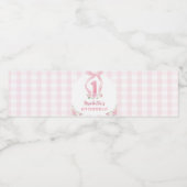 Roze Bows Coquette Verjaardag Waterfles Label Waterfles Etiket (Enkel label)