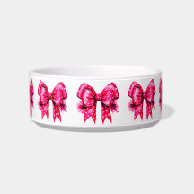 Roze Bows Keramische Pet Bowl