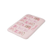 Roze Bows & laarzen Gepersonaliseerde Girly badmat (Gekanteld)