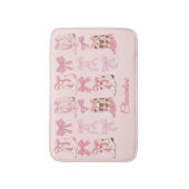 Roze Bows & laarzen Gepersonaliseerde Girly badmat (Voorkant Verticaal)