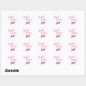 Roze bows Team Girl Gender Revee Ronde Sticker (Vel)