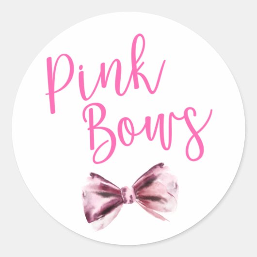 Roze bows Team Girl Gender Revee Ronde Sticker (Voorkant)