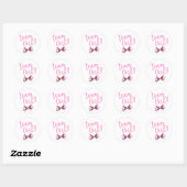 Roze bows Team Girl Gender Revee Ronde Sticker (Vel)