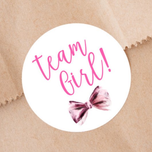 Roze bows Team Girl Gender Revee Ronde Sticker