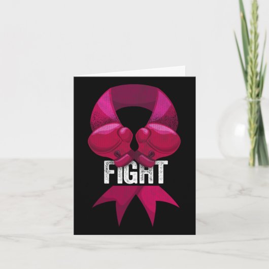 Roze boxing Glove Fighter Awareness Breast Cancer Kaart (Voorkant)