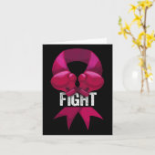 Roze boxing Glove Fighter Awareness Breast Cancer Kaart (Gele Bloem)