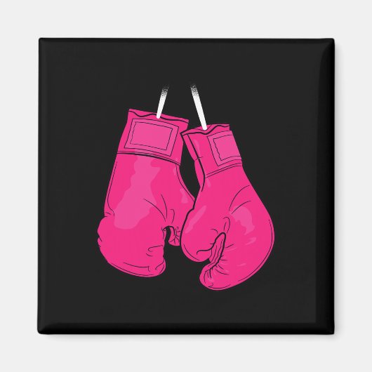 Roze boxing handschoenen Borstkanker Bewustzijn Ko Magneet (Voorkant)