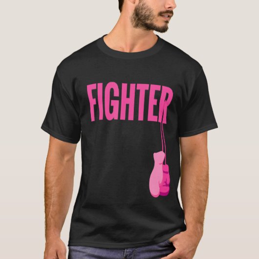 Roze boxing handschoenen Borstkanker T-shirt (Voorkant)