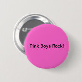 Roze Boys Rock Ronde Button 5,7 Cm (Voorkant /achterkant)