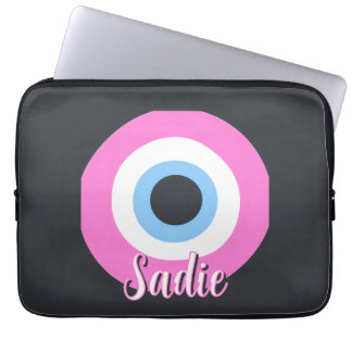 roze boze oog aanpasbaar laptop sleeve