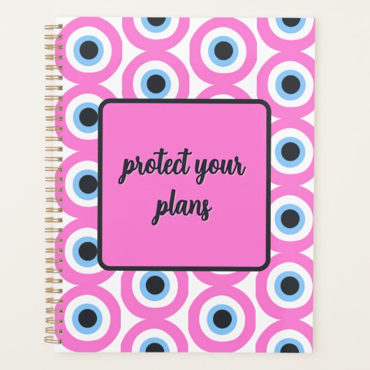 roze boze oog aanpasbare planner 🧿 (Voorkant)
