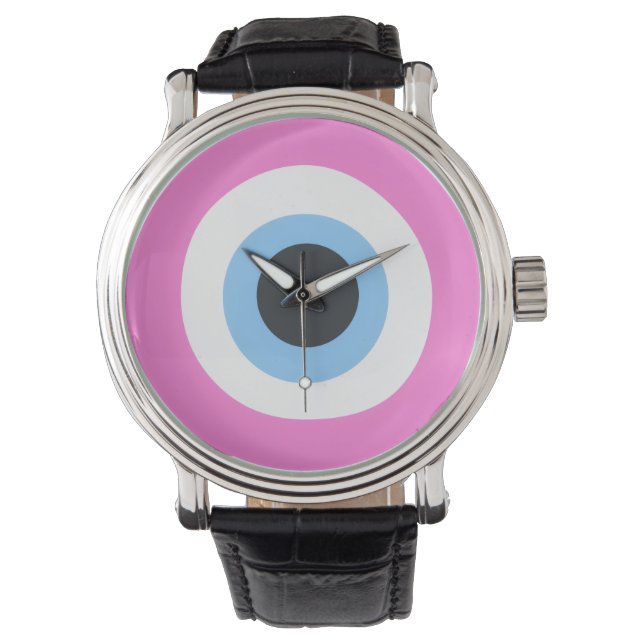 roze boze oog horloge (Voorkant)