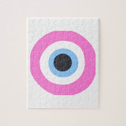 roze boze oog legpuzzel (Verticaal)