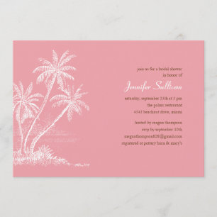 Roze braadbeach-bridale Shower-uitnodigingen Kaart