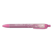 Roze Bramen Glitter Ijs Druppels Zwarte Inkt Pen (Bodem)