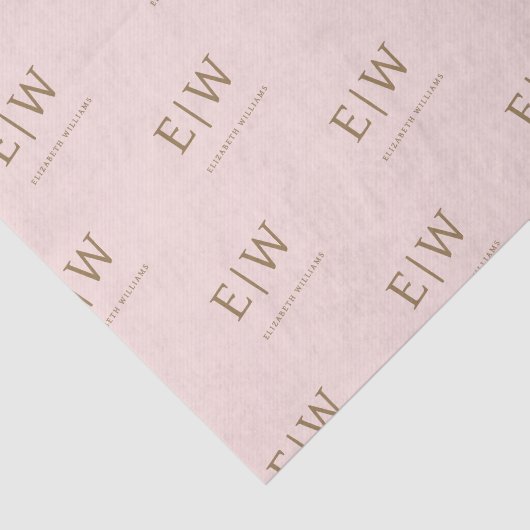Roze Branded Monogram Bedrijfsverpakking Tissuepapier (Detail)