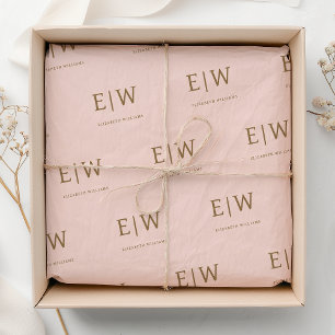 Roze Branded Monogram Bedrijfsverpakking Tissuepapier
