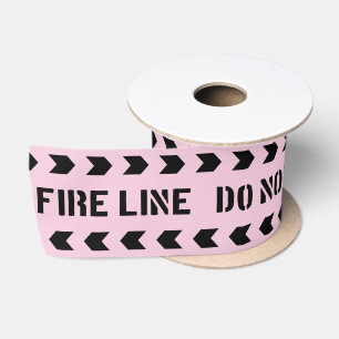 Roze brandlijn niet overschrijden Feest Satijnen Lint