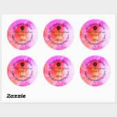 Roze brandproductetiket ronde sticker (Vel)