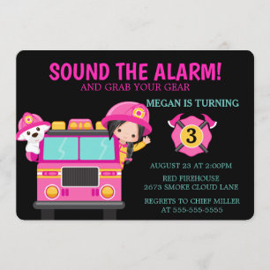 Roze brandweerwagen Kinder brandweerdienst Kaart