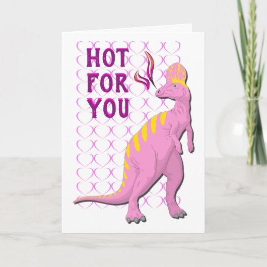 Roze brandwonden Dragon-Happy Valentijnsdag Kaart (Voorkant)