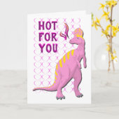 Roze brandwonden Dragon-Happy Valentijnsdag Kaart (Gele Bloem)