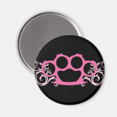 Roze brass Knuckles Magneet (Voorkant / Achterkant)